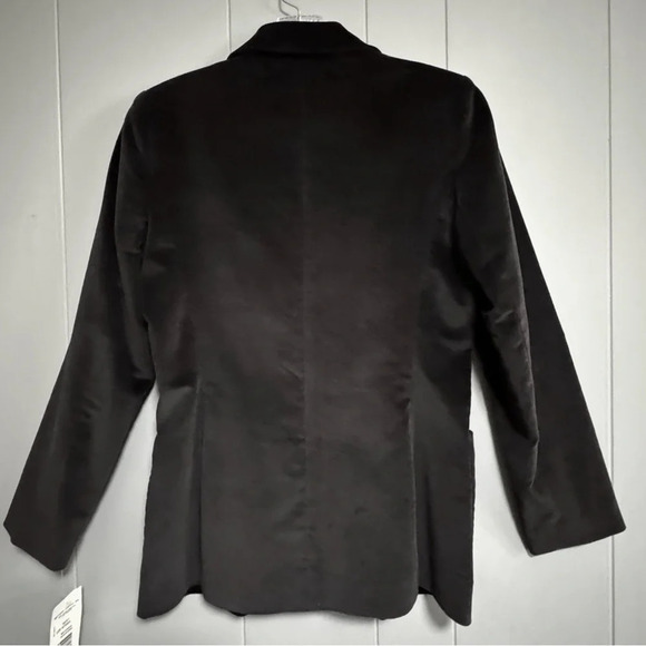 NWT - Never Worn HARVE BENARD Black Velvet Blazer 1 Button Open Pockets Size 4 - Picture 2 of 7